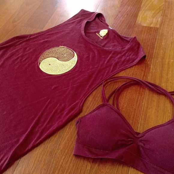 • {slightly Buddha} Maroon Balance Yoga Tank • - Picture 5 of 5